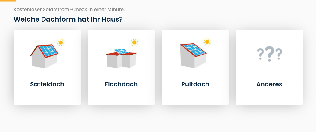 Der Solarcheck mit vier Buttons zum Klicken